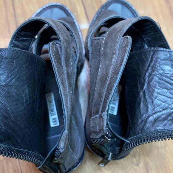 Ann Demeulemeester Strappy Leather Buckle Wedge Size 6.5 - Picture 6 of 9